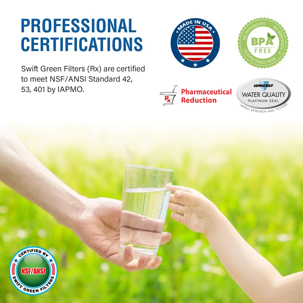 Swift Green Filters SGF-BO52 Rx Compatible Refrigerator Water Filter 2 Pack | NSF Certified, Made in USA - view 3