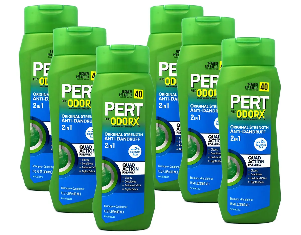 Pert 2 IN 1 Shampoo and Conditioner 13.5 Fl Oz Pack of 6 | Anti-Dandruff, Classic Clean - main product image