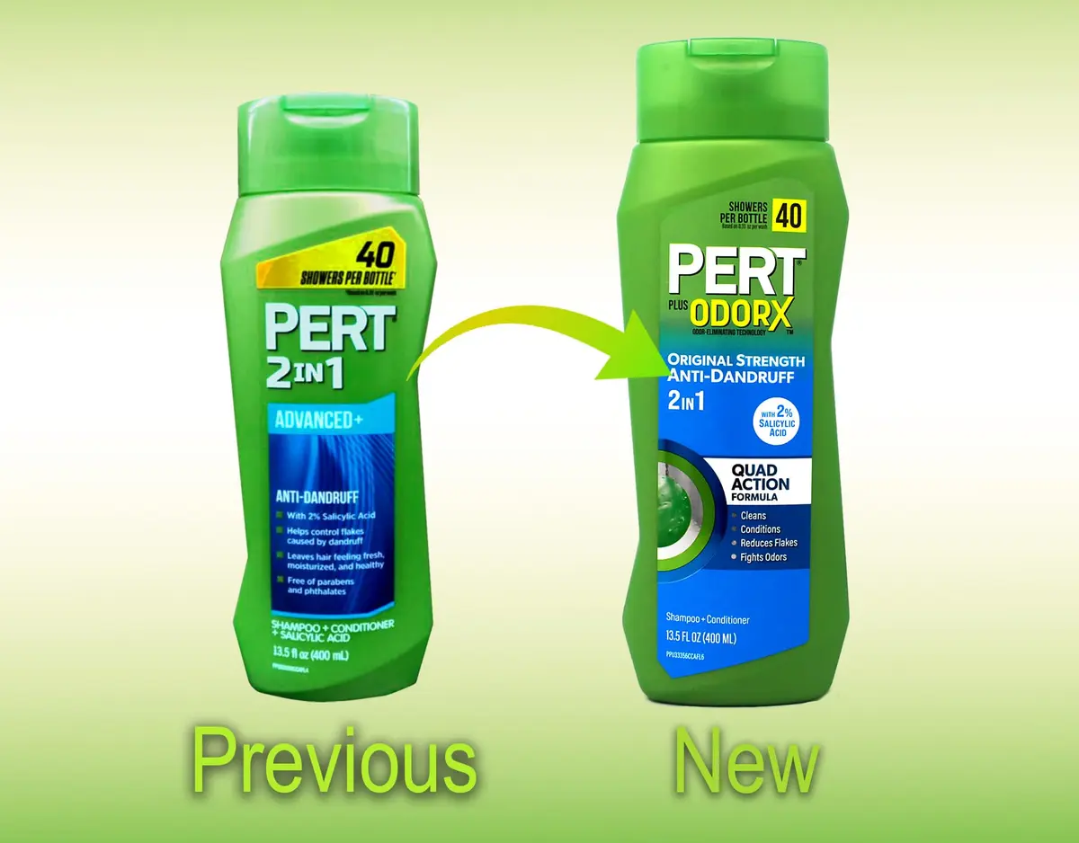 Pert 2 IN 1 Shampoo and Conditioner 13.5 Fl Oz Pack of 6 | Anti-Dandruff, Classic Clean - view 2