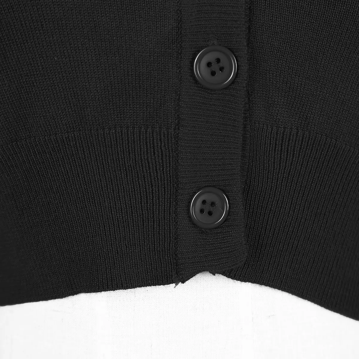 Urban CoCo Women's Cropped Cardigan V-Neck Button Down Knitted Sweater 3/4 Sleeve (M, Black) | Slim Fit, Lightweight, Breathable - view 5