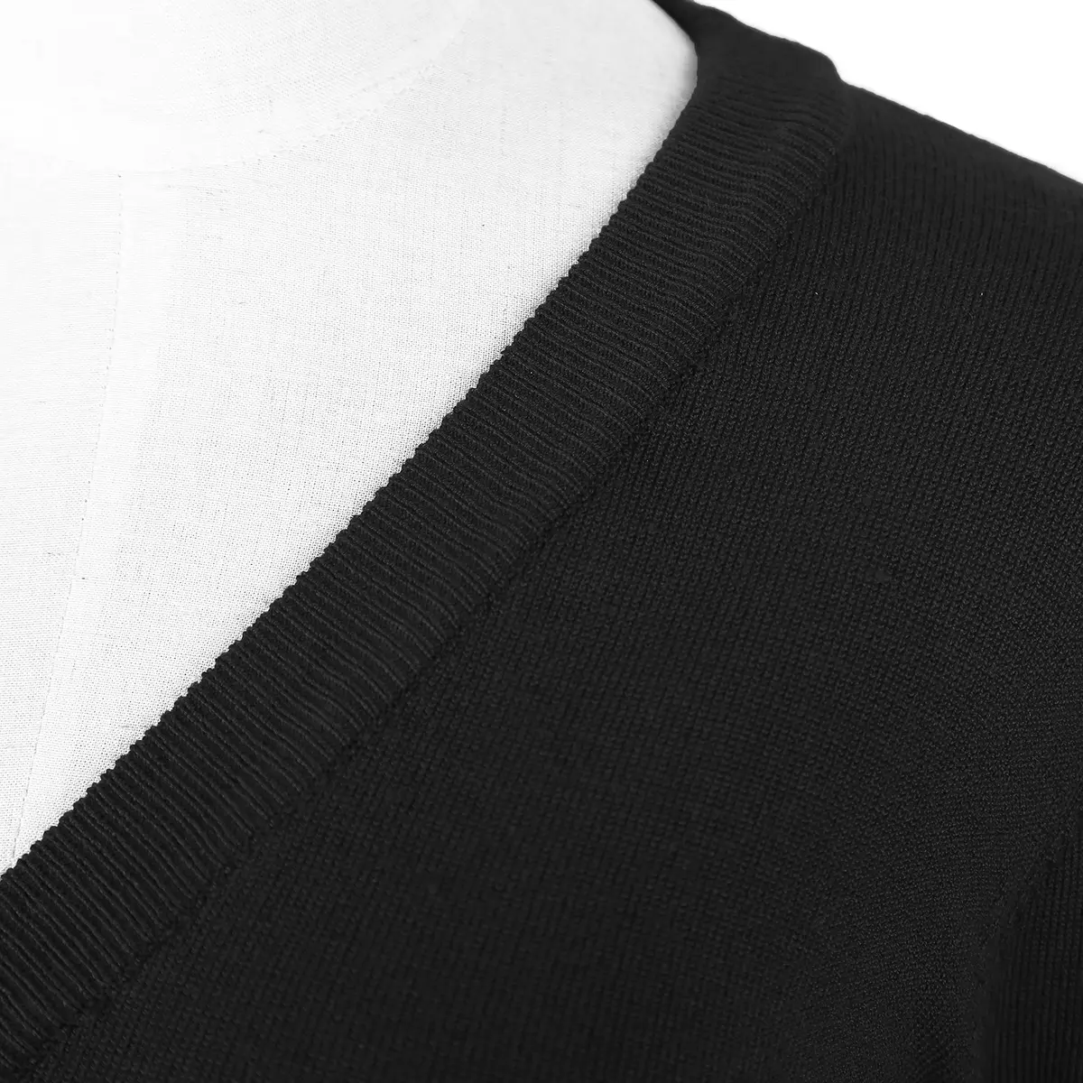 Urban CoCo Women's Cropped Cardigan V-Neck Button Down Knitted Sweater 3/4 Sleeve (M, Black) | Slim Fit, Lightweight, Breathable - view 4