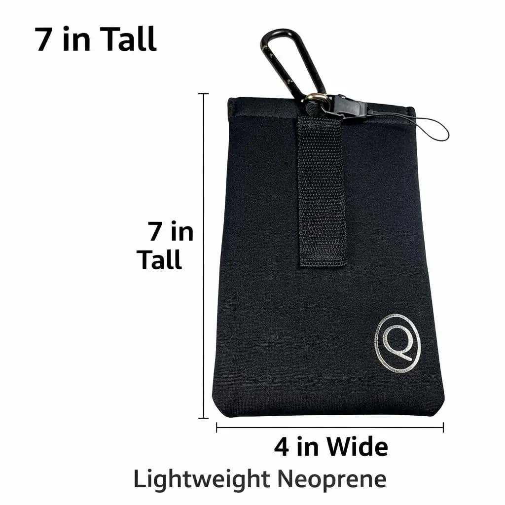 Quintessentialz Neoprene Sunglasses Pouch with Carabiner & Belt Loop | Soft Self-Closing Glasses Case for Large Sunglasses or Phone (One Size) - view 5