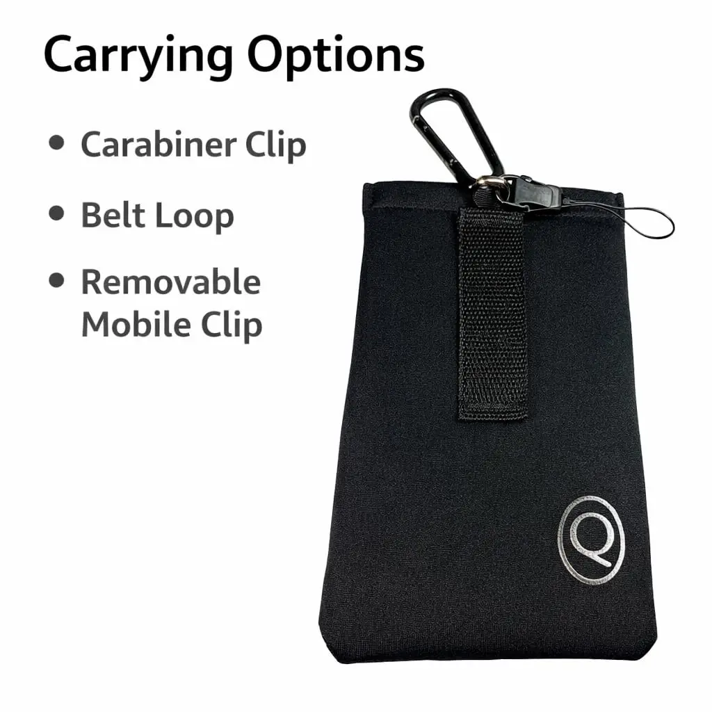 Quintessentialz Neoprene Sunglasses Pouch with Carabiner & Belt Loop | Soft Self-Closing Glasses Case for Large Sunglasses or Phone (One Size) - view 4