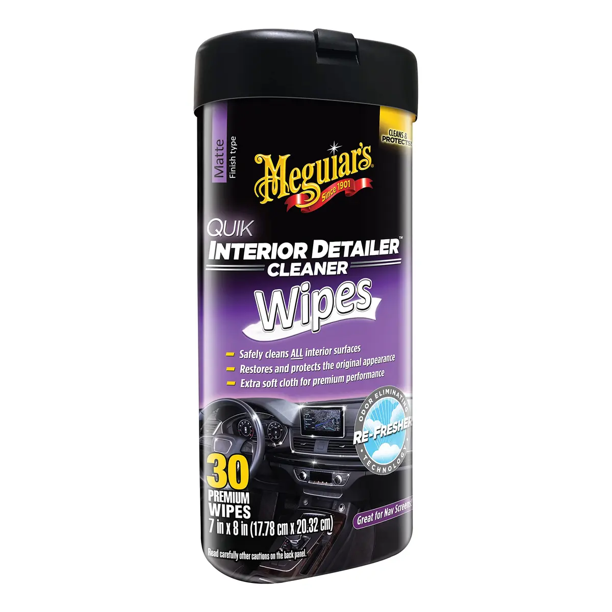 Meguiar's Quik Interior Detailer Wipes 30 Count | Cleans and Protects All Interior Surfaces with UV Protection - main product image