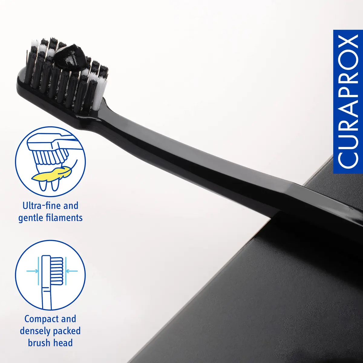 Curaprox Black Toothbrush Duo, 2-Pack | Ultra Soft Bristles for Sensitive Gums - view 3