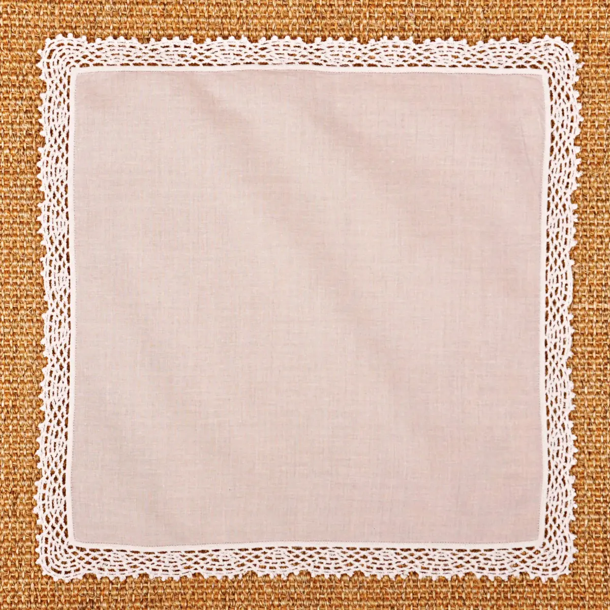 Milesky White Wedding Handkerchief Pure Cotton with Crochet Lace 30cm (11.5") | Soft & Gentle for Bridal Use - view 6