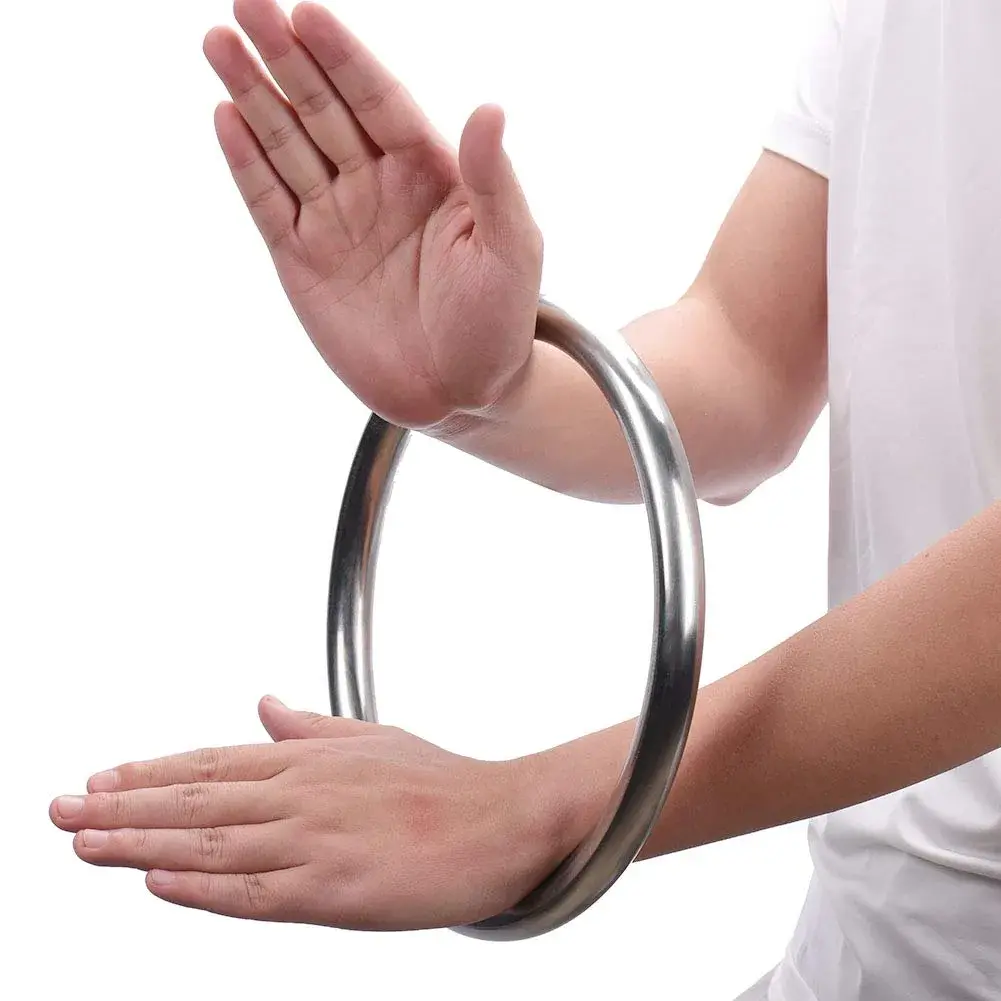 HYOUT Wing Chun Stainless Ring Yewen Sau Sticky Hand Strength Training Tsun Siu Lum Kung Fu Self Defense Gun 21 cm (8.27 inch) - main product image