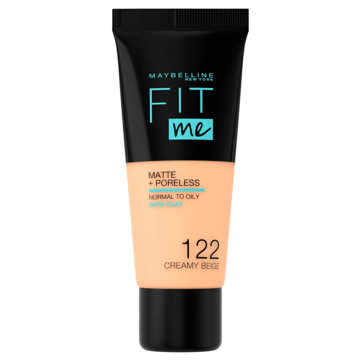 Maybelline Fit Me Matte + Poreless Foundation, 122 Creamy Beige, 30ml | Oil-Free, Pore Minimizing - main product image
