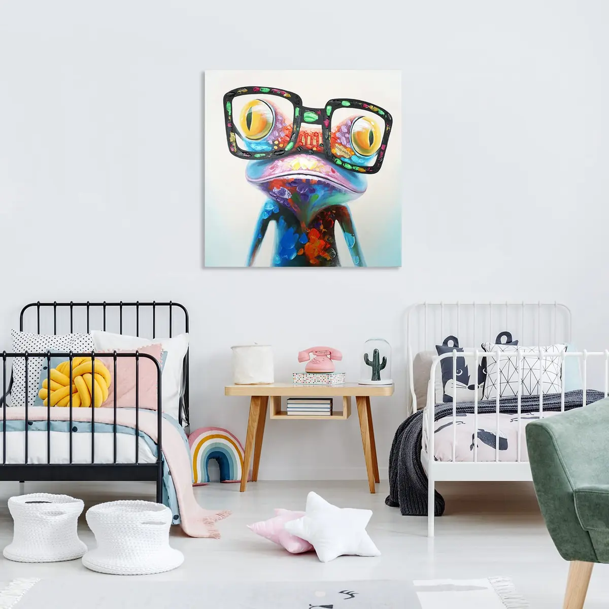 SEVEN WALL ARTS Frog Canvas Wall Art 24"x24" | Colorful Animal Painting for Bedroom, Nursery & Office - view 7