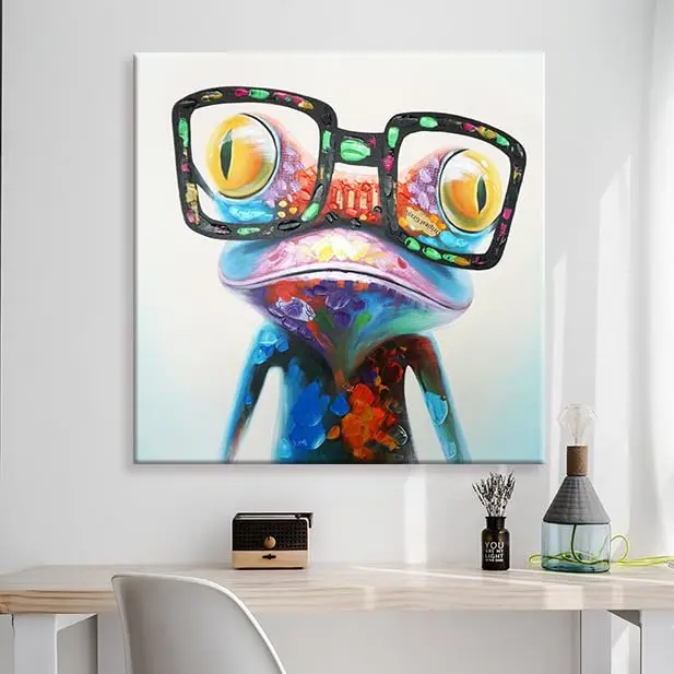 SEVEN WALL ARTS Frog Canvas Wall Art 24"x24" | Colorful Animal Painting for Bedroom, Nursery & Office - view 9