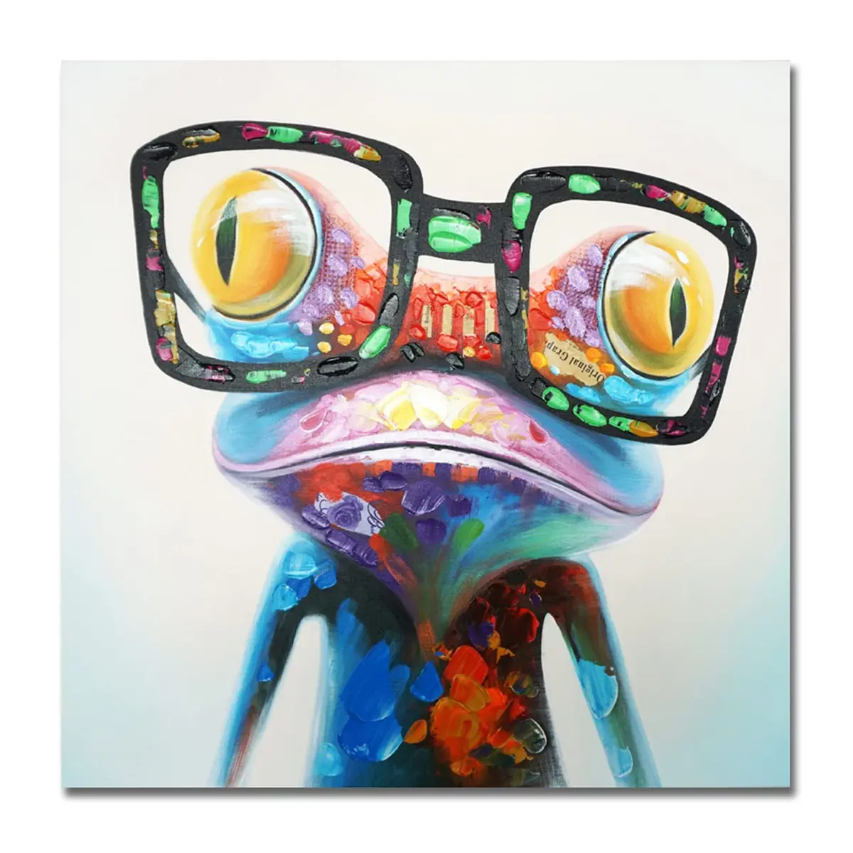 SEVEN WALL ARTS Frog Canvas Wall Art 24"x24" | Colorful Animal Painting for Bedroom, Nursery & Office - main product image