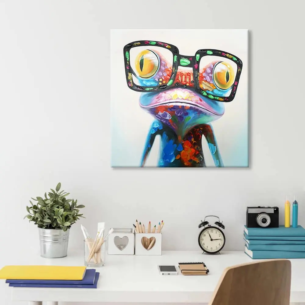 SEVEN WALL ARTS Frog Canvas Wall Art 24"x24" | Colorful Animal Painting for Bedroom, Nursery & Office - view 11