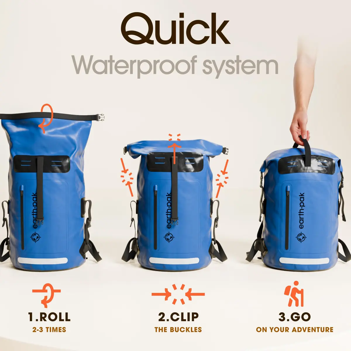 Earth Pak Waterproof Dry Bag Backpack 35L | Kayaking, Boating & Fishing Gear - view 6