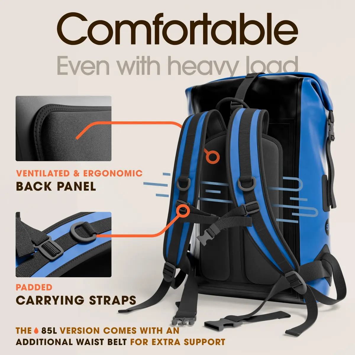 Earth Pak Waterproof Dry Bag Backpack 35L | Kayaking, Boating & Fishing Gear - view 7