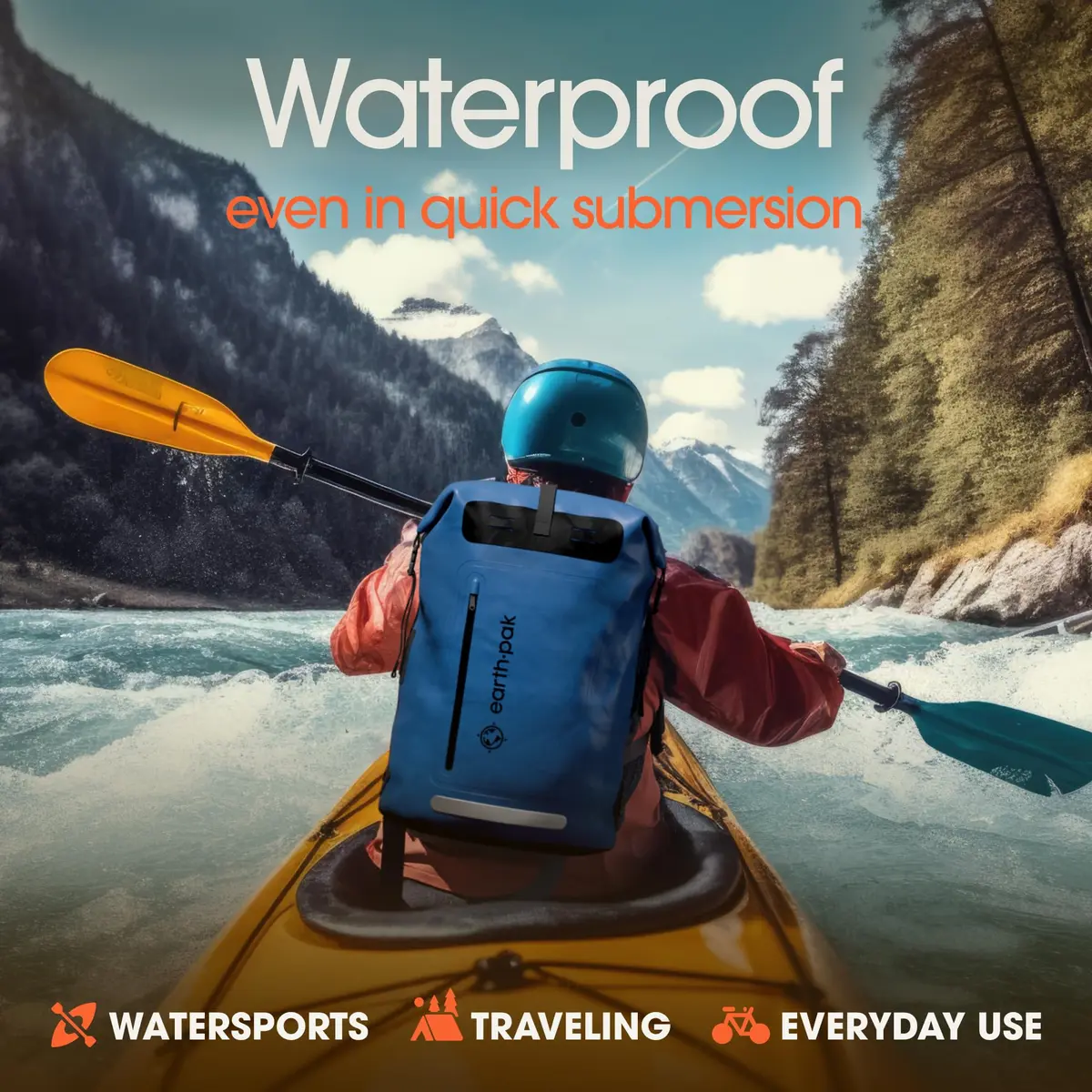 Earth Pak Waterproof Dry Bag Backpack 35L | Kayaking, Boating & Fishing Gear - view 3