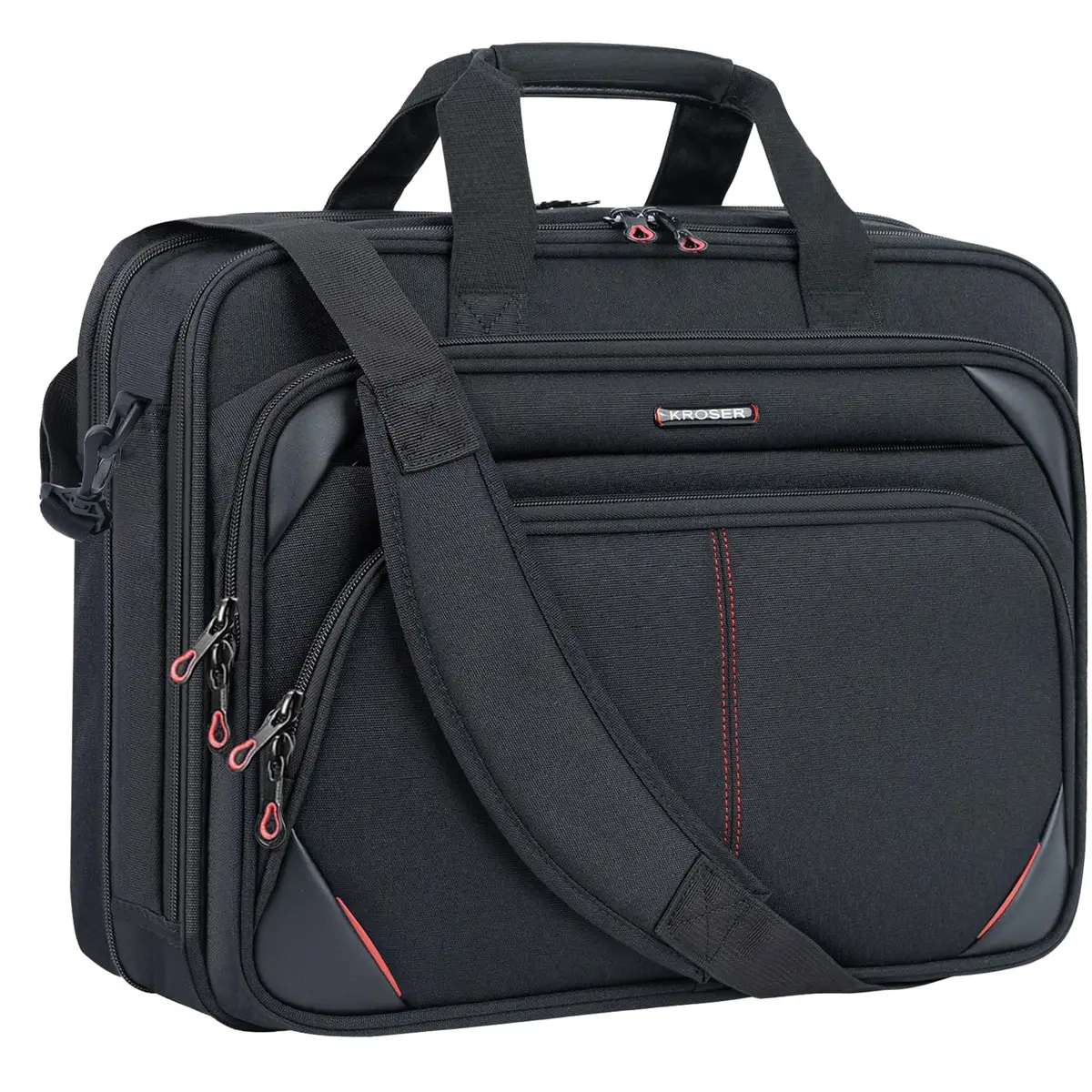 KROSER 15.6 Inch Laptop Briefcase Computer Bag Water-Resistant & Durable | TSA-Friendly, Luggage Strap - main product image