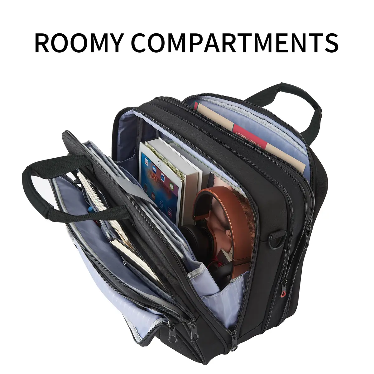 KROSER 15.6 Inch Laptop Briefcase Computer Bag Water-Resistant & Durable | TSA-Friendly, Luggage Strap - view 7