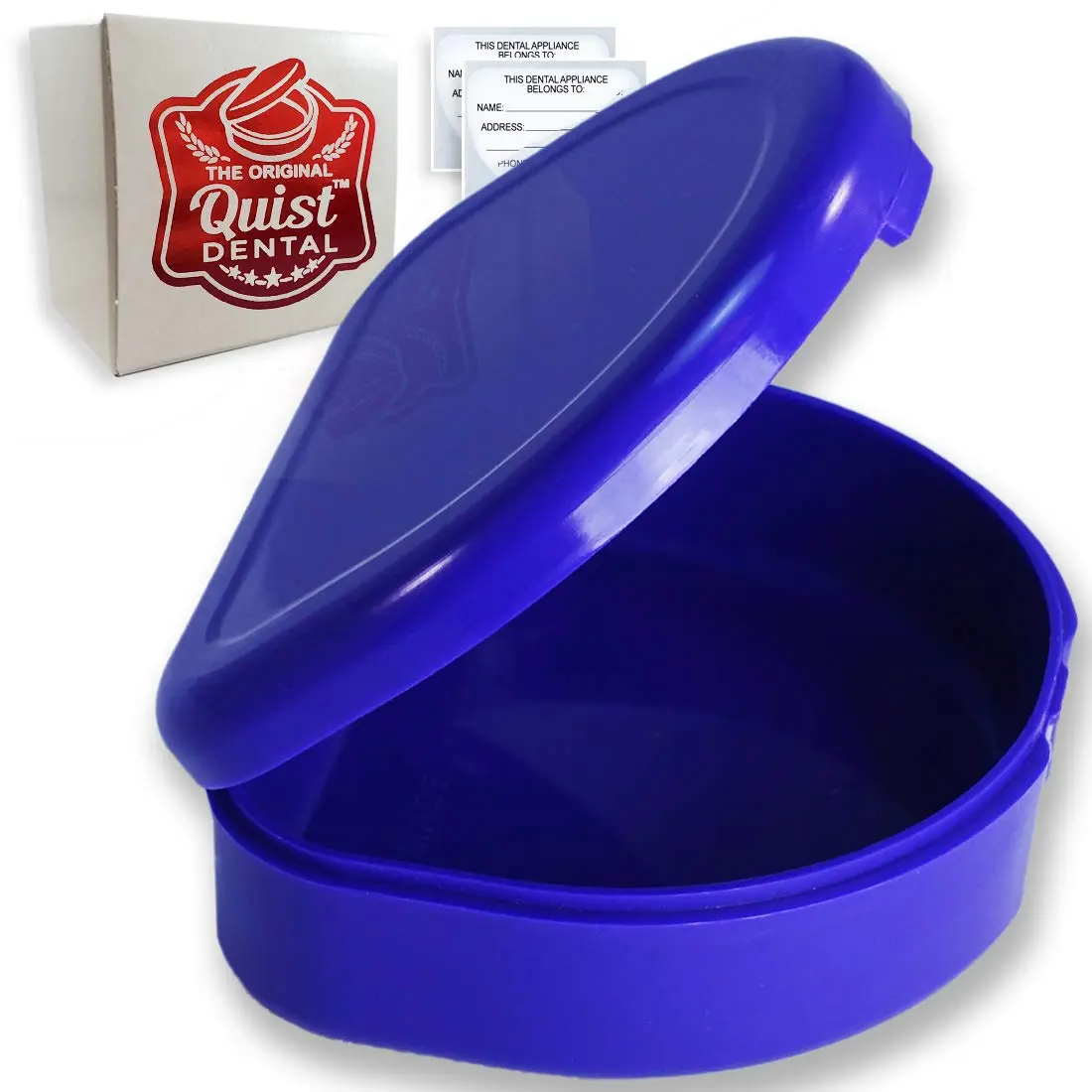 Quist Dental Solid Orthodontic Retainer Case (Purple) | Durable Plastic Storage for Mouth Guard & Retainers - main product image