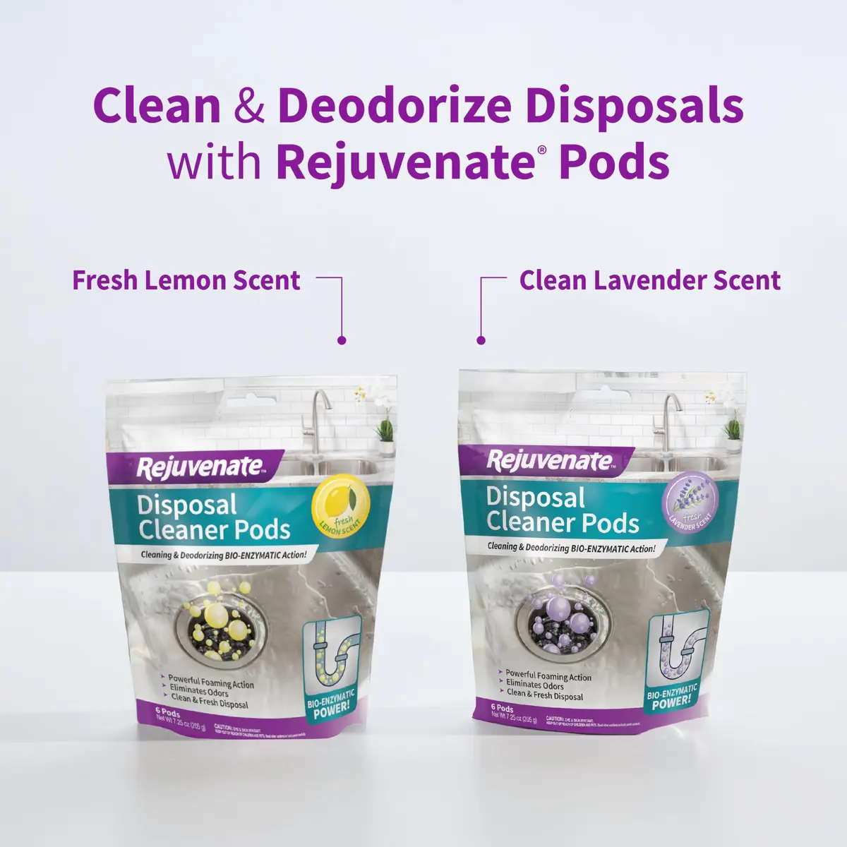Rejuvenate Disposal Cleaner Pods 6 Count Lavender Scented | Bio-Enzymatic Formula for Pipes & Odor Control - view 7