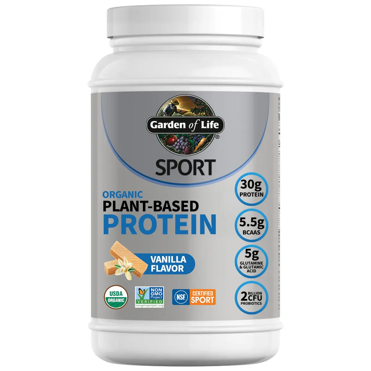 Garden of Life Organic Vegan Protein Powder Vanilla 860g (1.89 lb) | NSF Certified for Sport - main product image