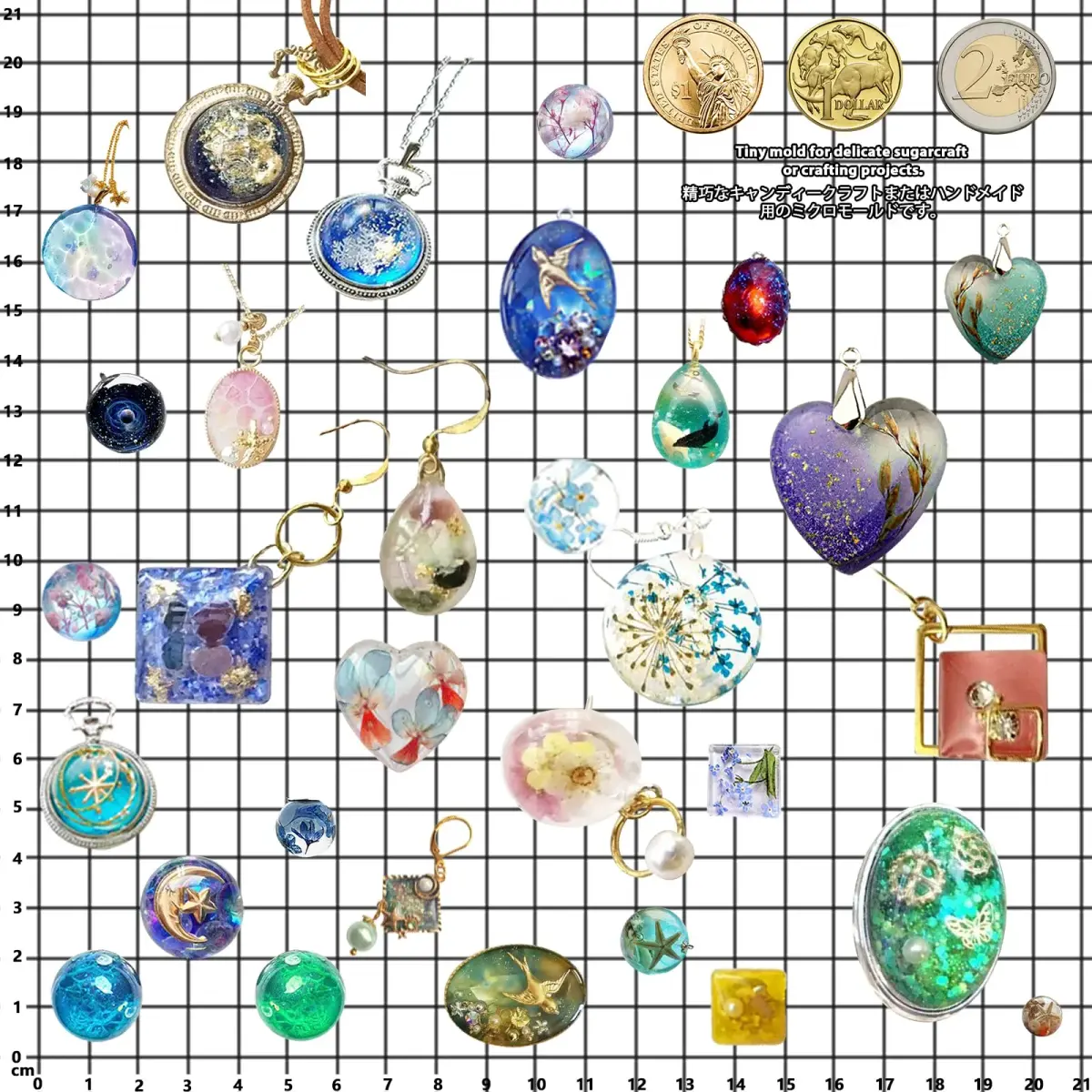FUNSHOWCASE Large Silicone Jewelry Mold Set | 29 Designs, 58 Cavities for Resin, Clay, Pendant & Earring Making - view 5
