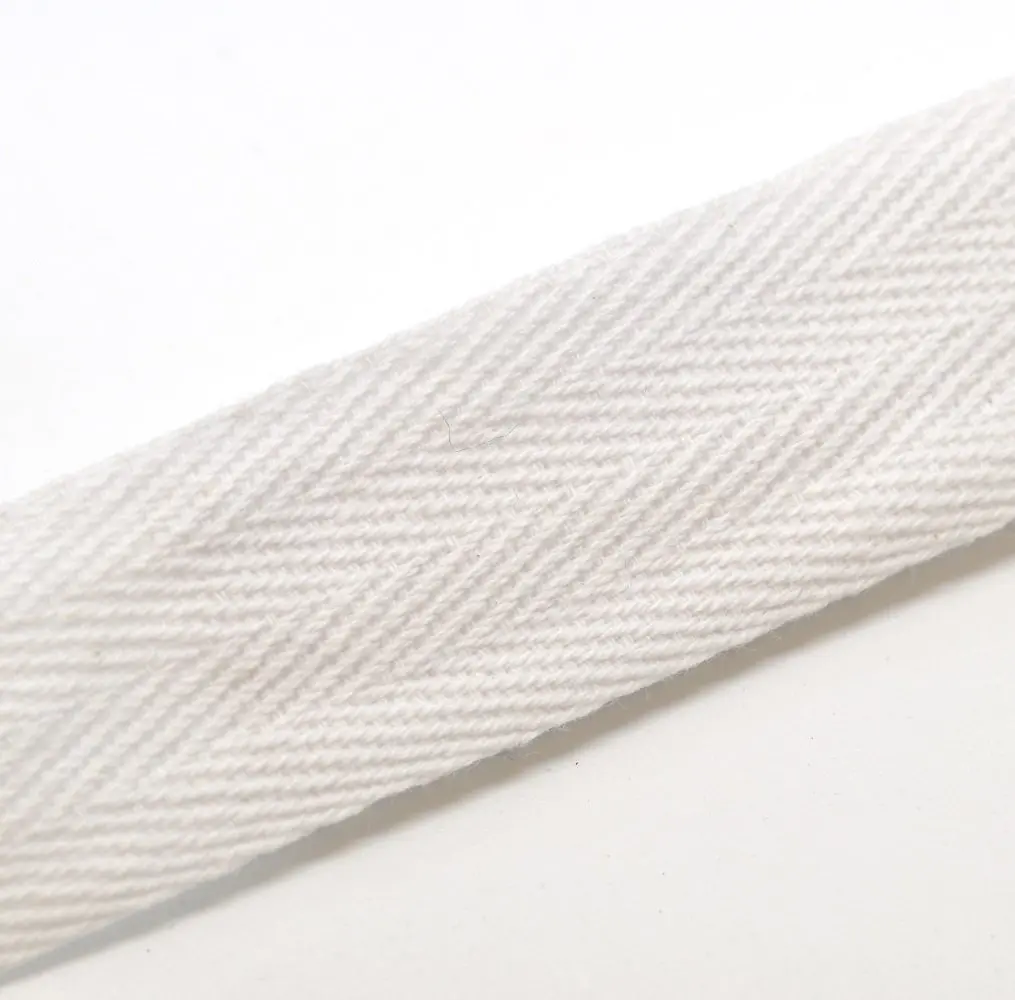 Anrox Supply Co. Twill Tape 1" | Cotton, Herringbone Pattern, 50 Yards, Black, White, Natural - main product image