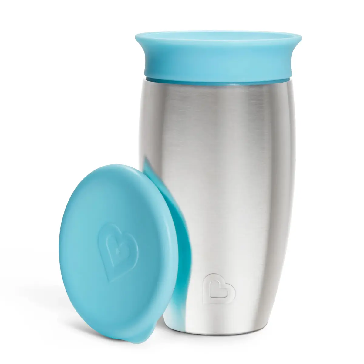 Munchkin Miracle 360 Stainless Steel Sippy Cup, Spill Proof, Blue, 295ml (10 Ounce) | Dentist-Recommended Spoutless Design - view 7