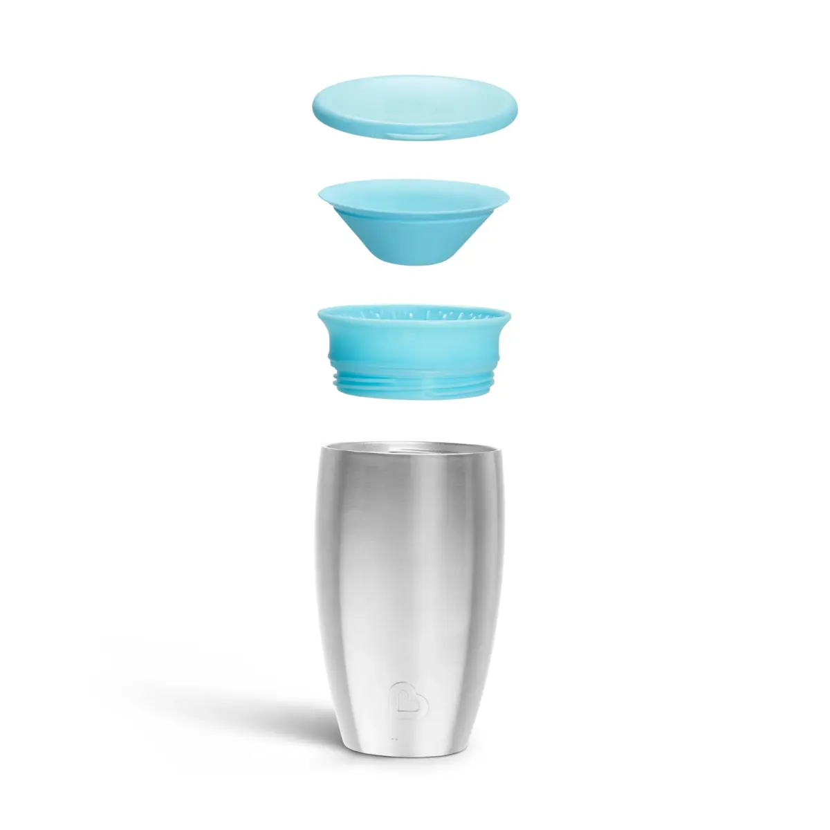Munchkin Miracle 360 Stainless Steel Sippy Cup, Spill Proof, Blue, 295ml (10 Ounce) | Dentist-Recommended Spoutless Design - view 3