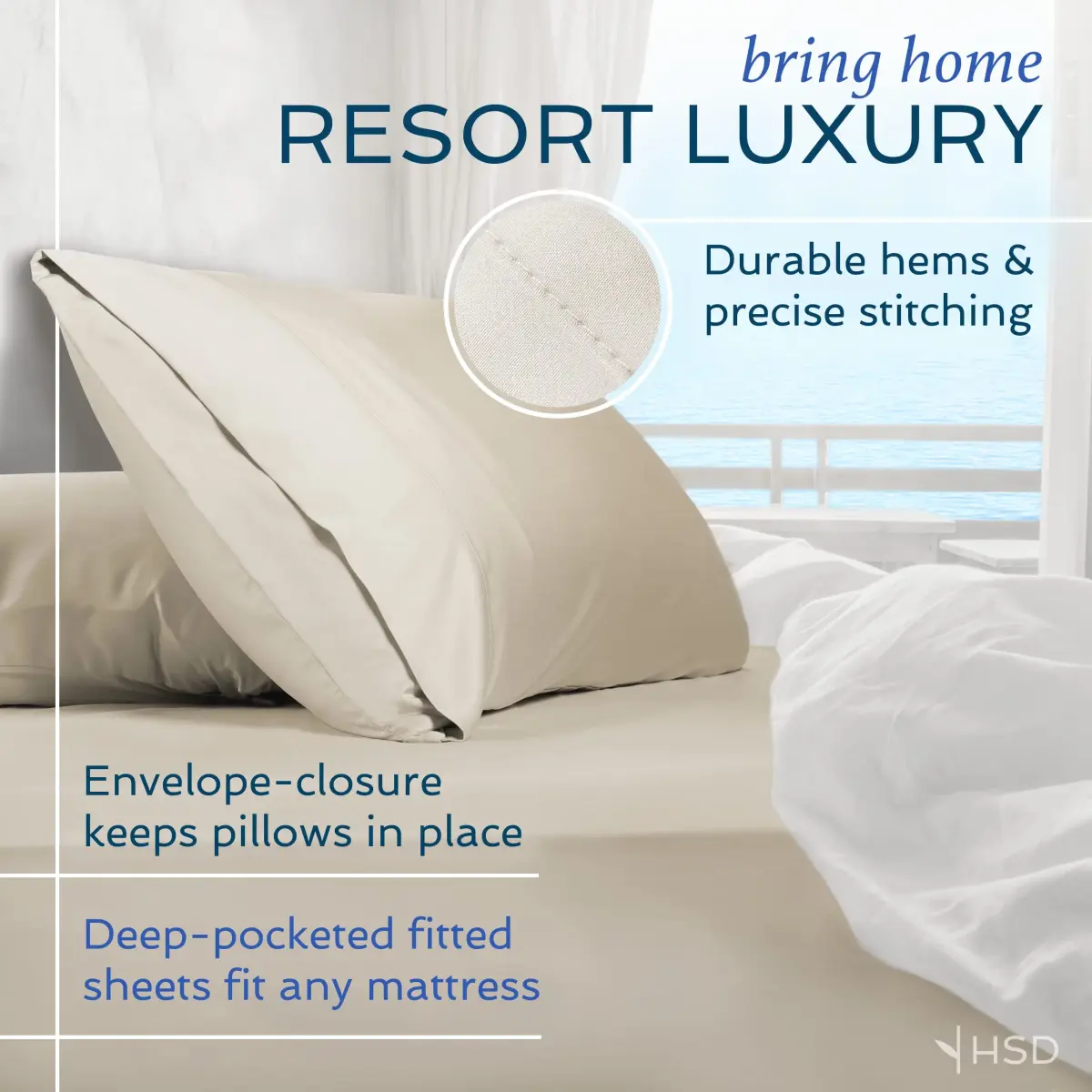 Hotel Sheets Direct White 3 Piece Bamboo Viscose Sheet Set Twin Size | OEKO-TEX Certified Cooling & Breathable Luxury Bedding - view 4
