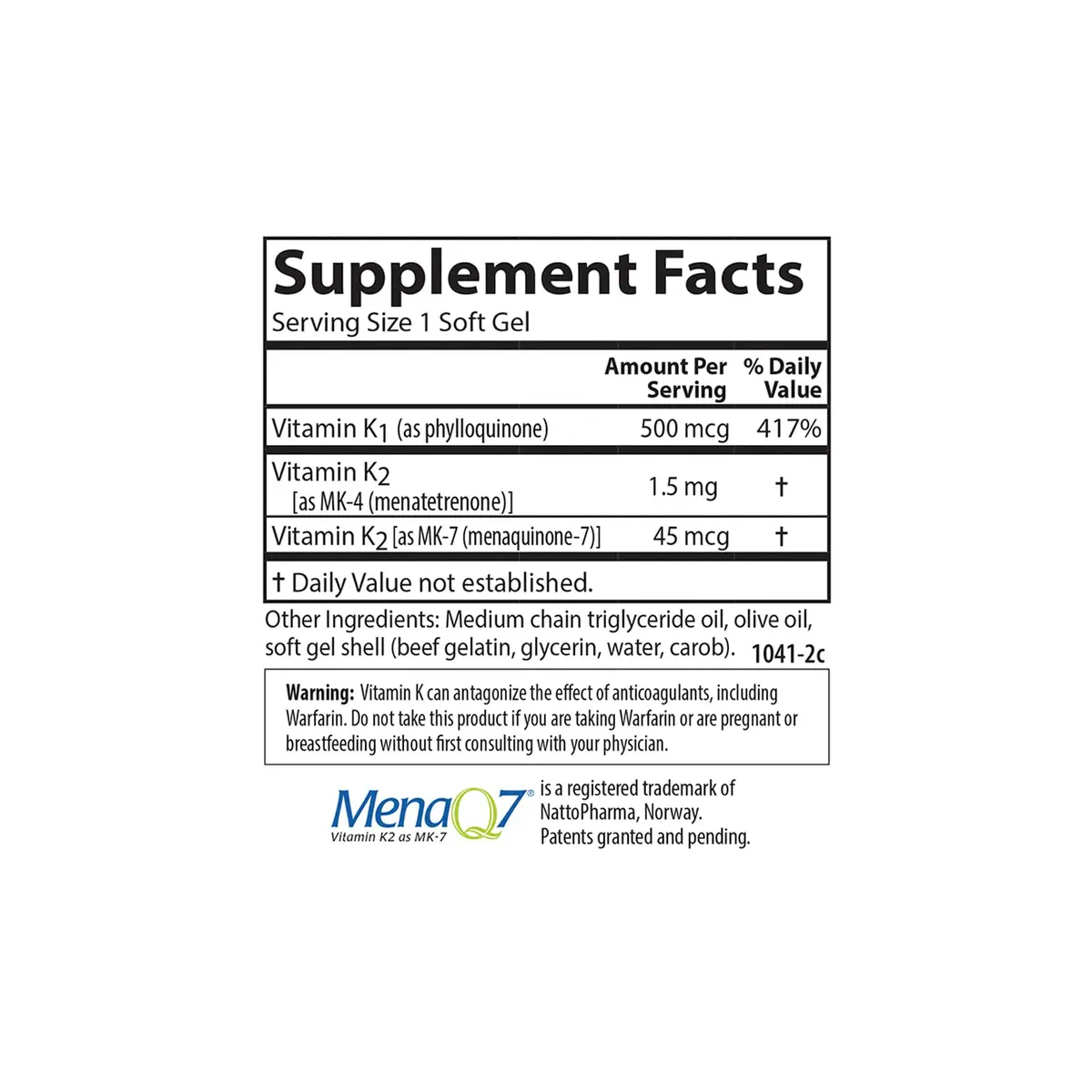 Carlson K Complete Vitamin K-1 & K2 45 Softgels | Supports Bone & Heart Health - view 4