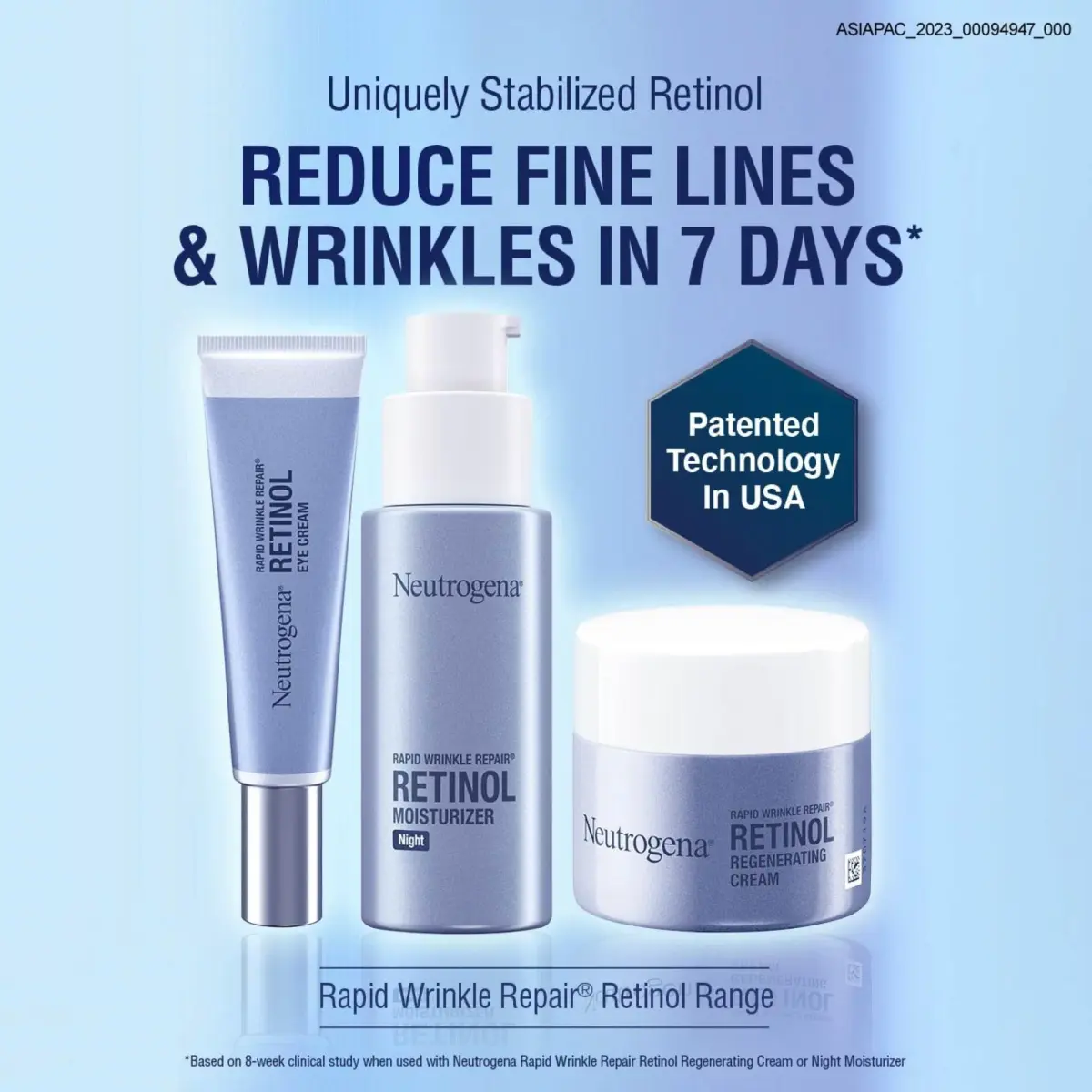 Neutrogena Rapid Wrinkle Repair Regenerating Face Cream 51ml (1.7 Fl Oz) Pack of 3 | Retinol & Hyaluronic Acid for Younger Skin - view 4