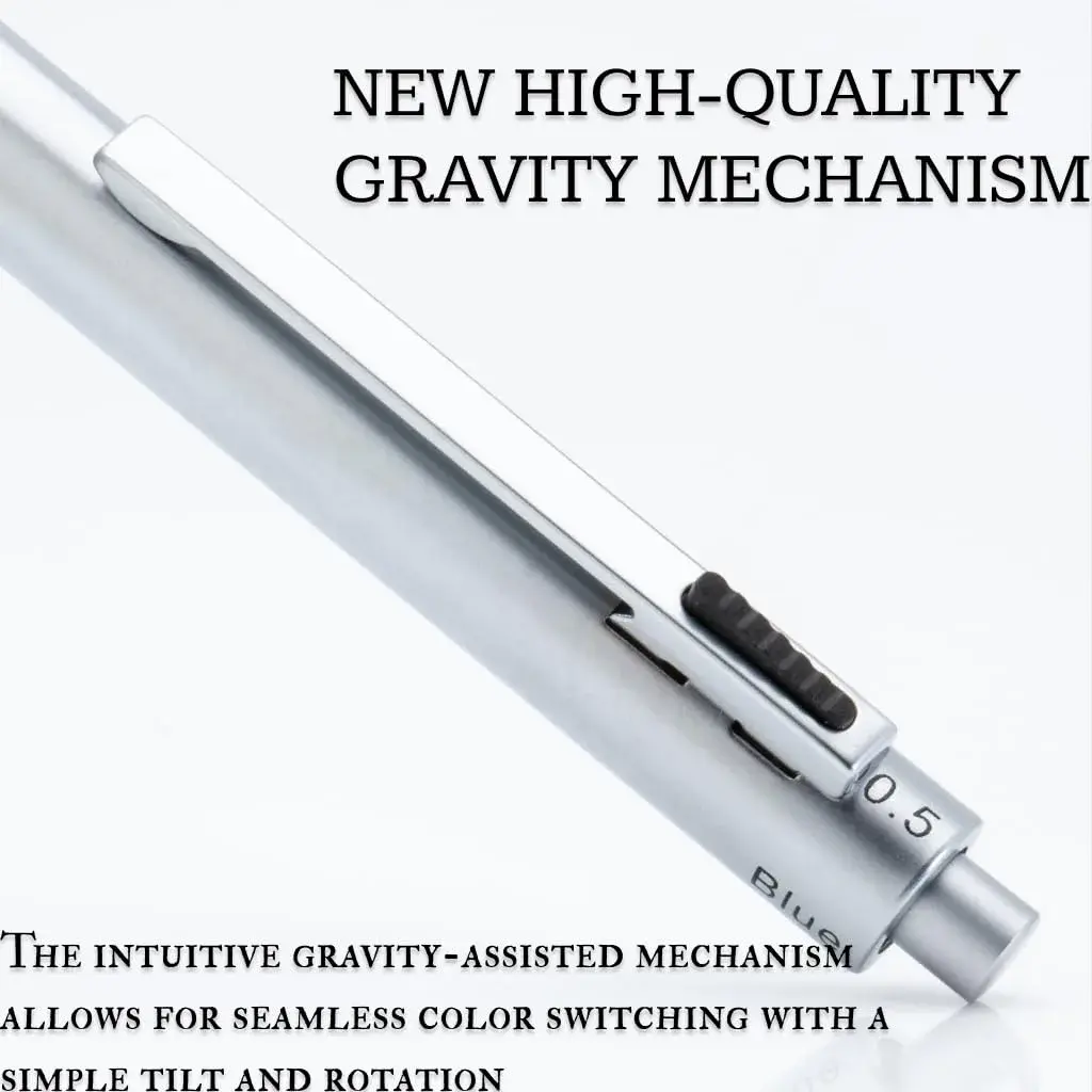 Monteverde Quadro 4-in-1 Multifunction Pen - Silver Finish - 13.5cm (5.3in) | Solid Brass Barrel with Knurled Grip - view 3