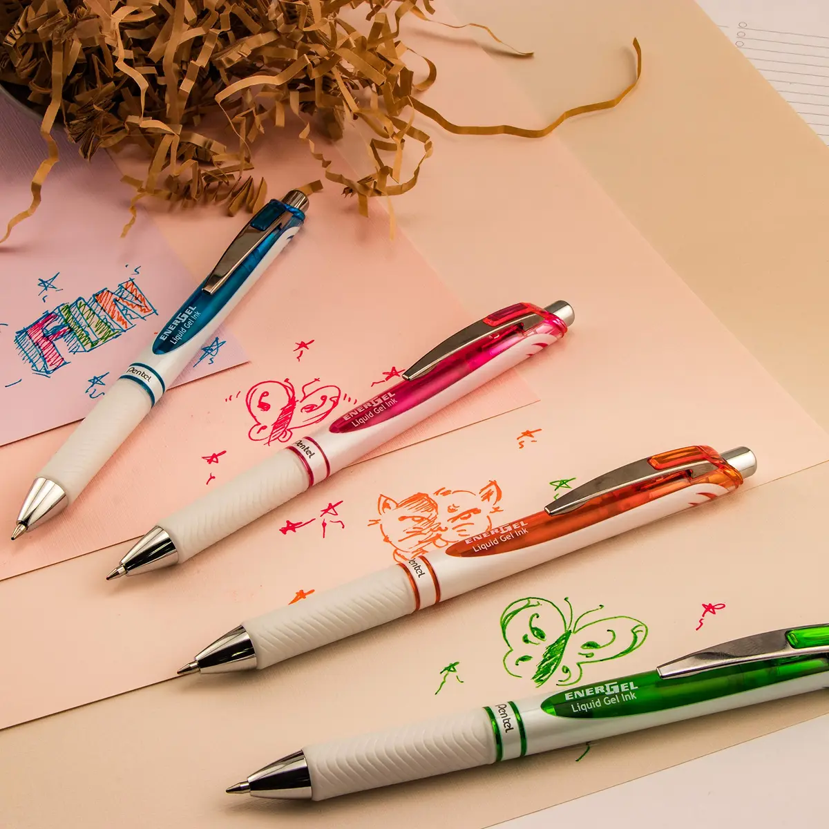 Pentel EnerGel Pearl Liquid Gel Pen 0.7mm Medium Line, Red Ink | Refillable, Smooth Writing (70-120 chars) - view 7