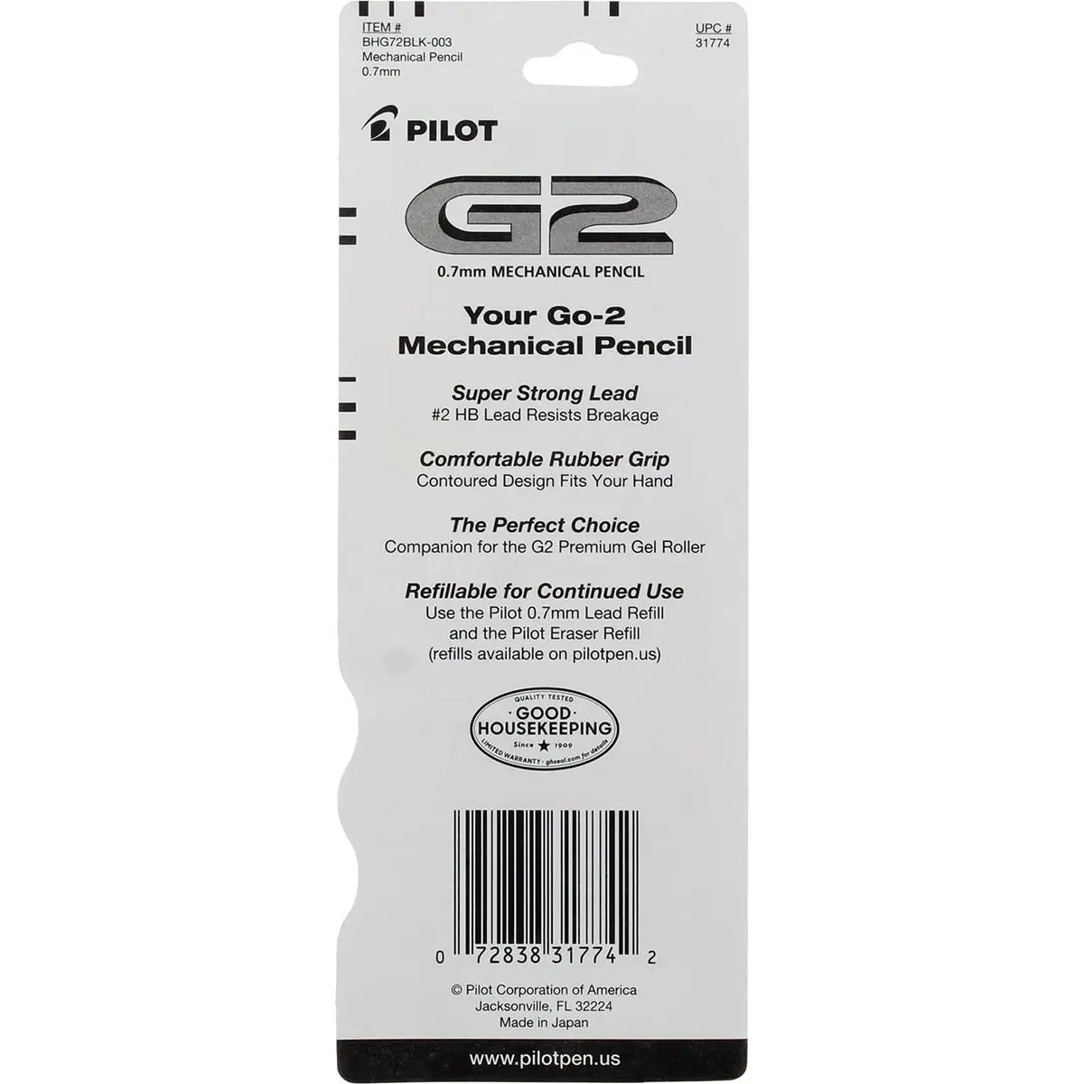 Pilot G2 Mechanical Pencil 0.7mm | Refillable, HB Lead, Japan Made - view 2
