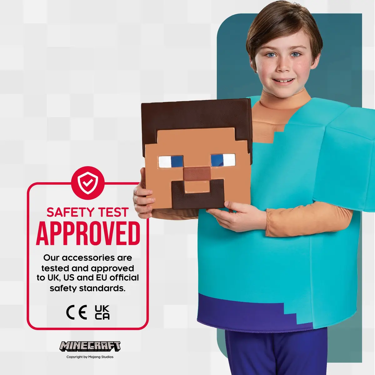 Disguise Minecraft Steve Deluxe Costume for Kids (7-8 Years) | Officially Licensed Halloween Dress Up - view 5