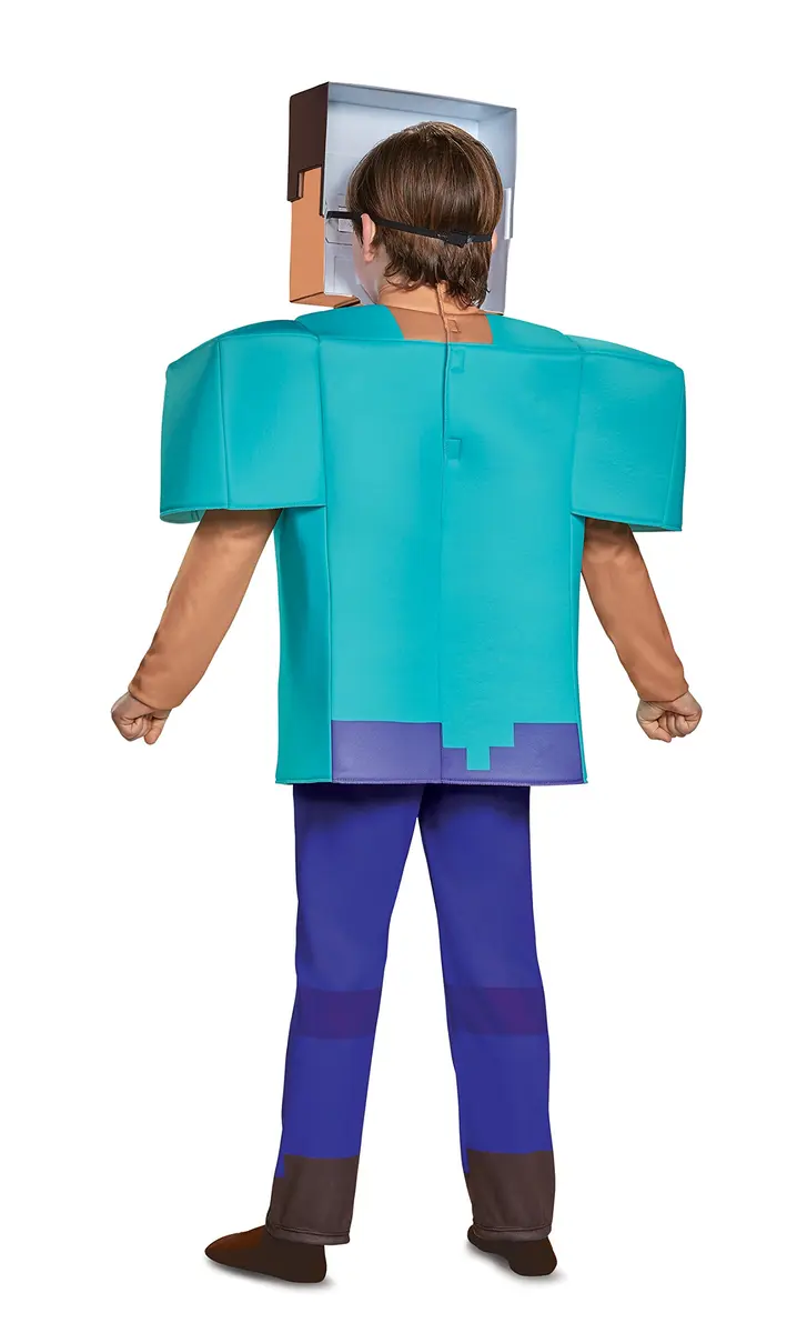 Disguise Minecraft Steve Deluxe Costume for Kids (7-8 Years) | Officially Licensed Halloween Dress Up - view 6