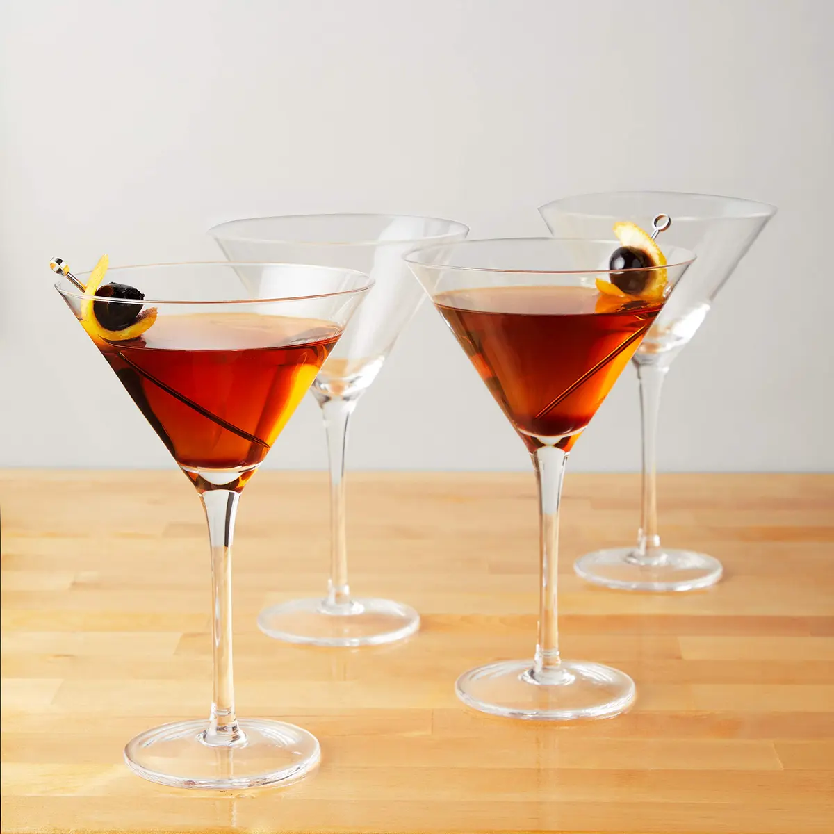 TRUE Manhattan Martini Glass, Crystal Cocktail Coupes, 12 oz, Set of 4 | Classic Triangular Design for Elegant Entertaining - view 4