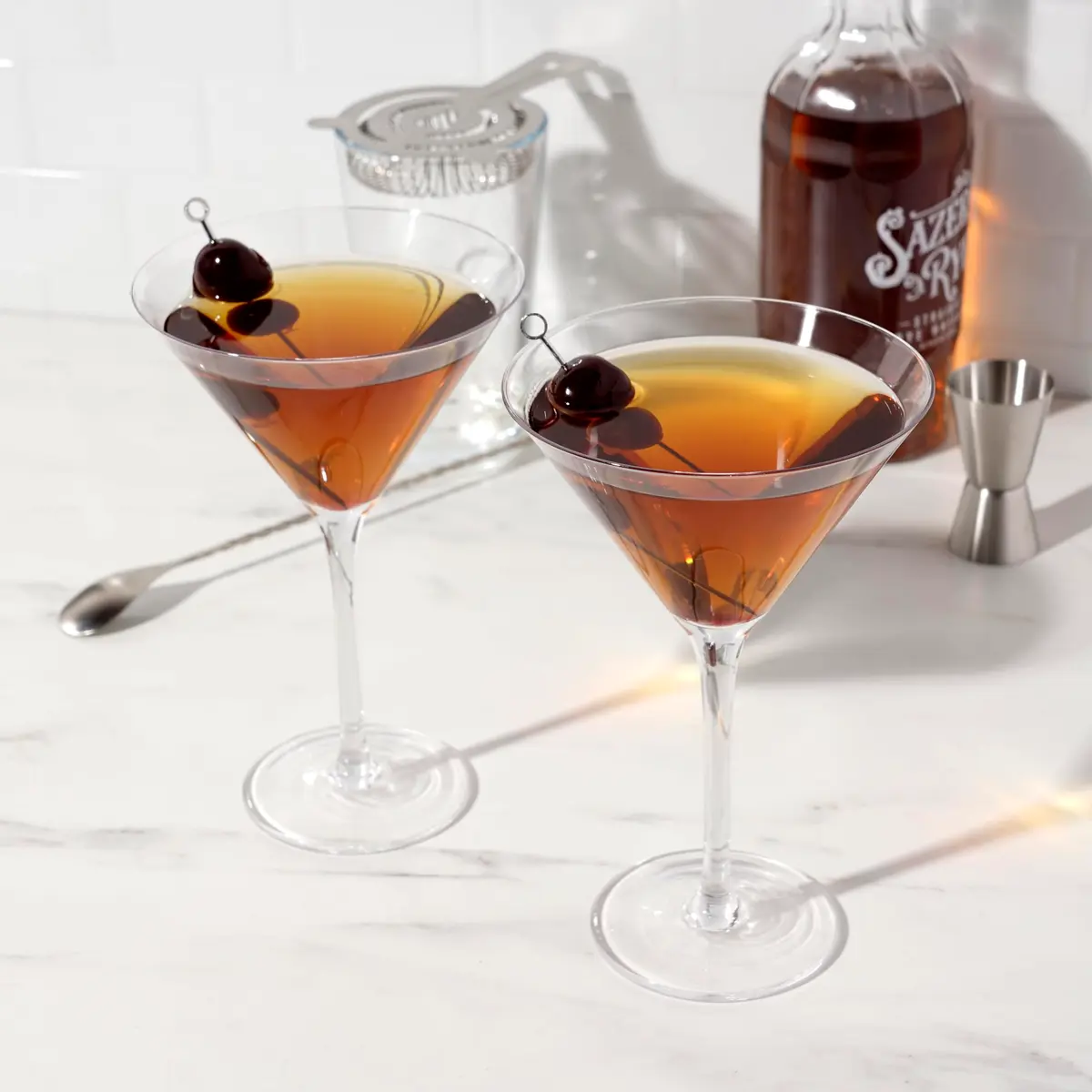 TRUE Manhattan Martini Glass, Crystal Cocktail Coupes, 12 oz, Set of 4 | Classic Triangular Design for Elegant Entertaining - view 6