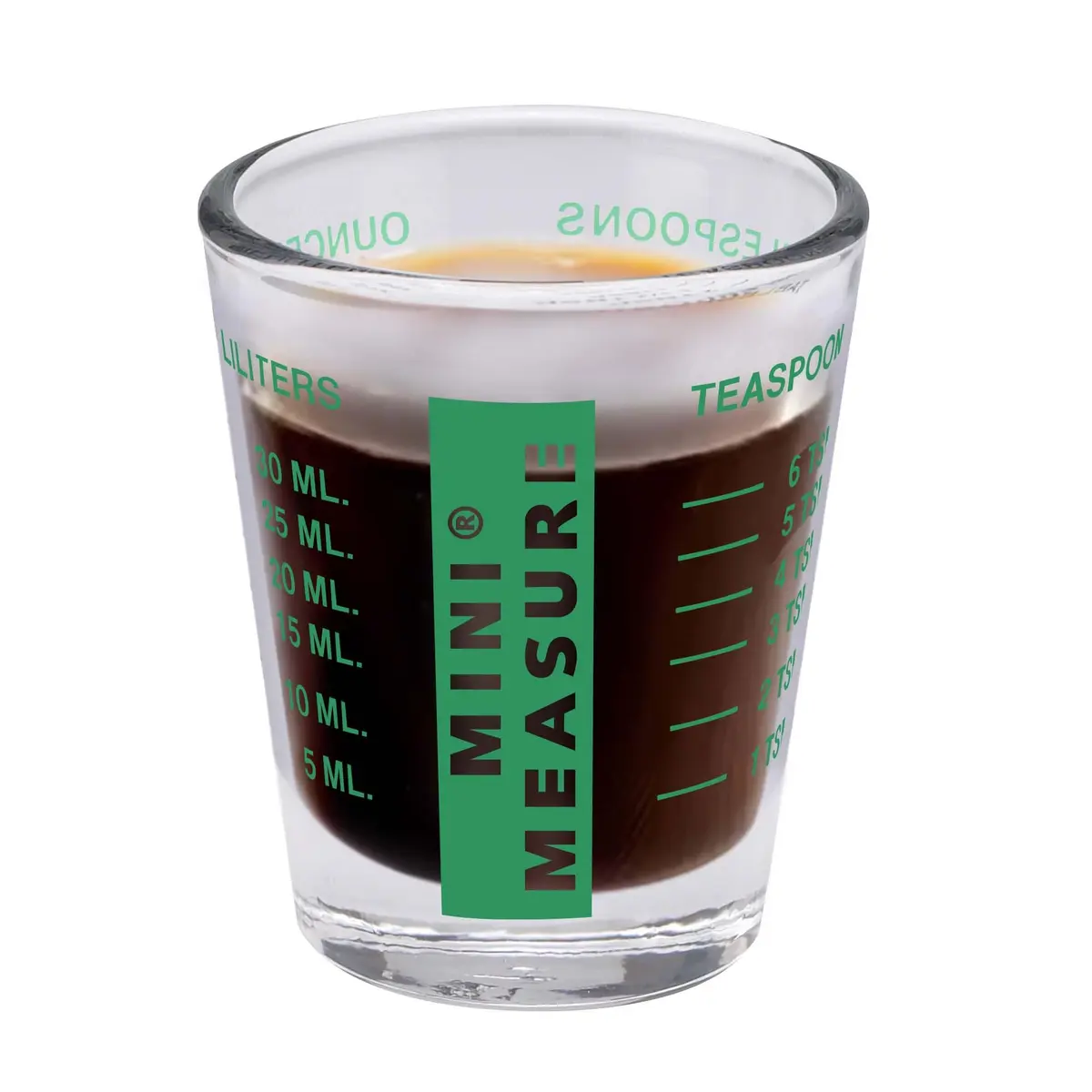 Kolder Mini Measure Heavy Glass, 20-Incremental Measurements | Precise Dry & Liquid Measuring Shot Glass - view 3
