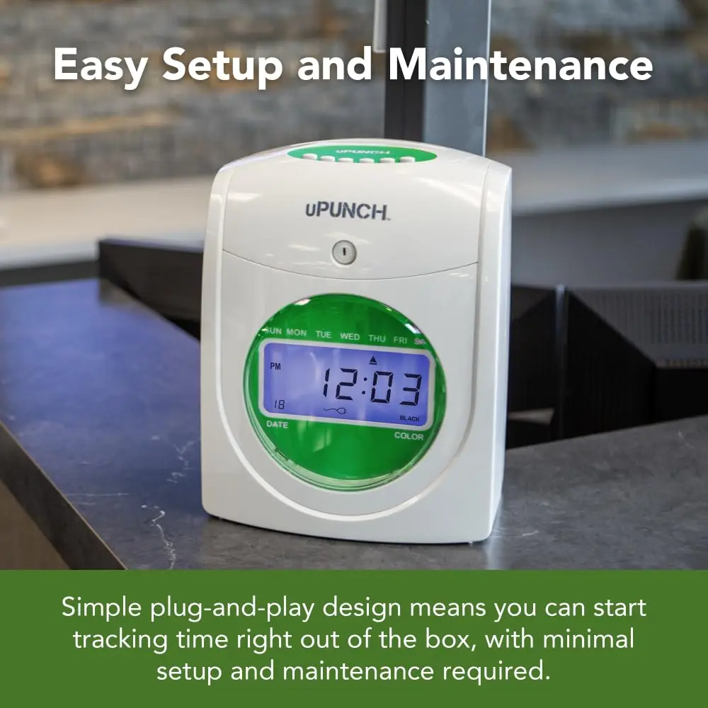 uPunch HN3540 Complete Small Business Start-Up Kit: AutoAlign Time Clock System with 400 Time Cards, 4 Ribbons, and 2 Racks | Accurate Punching & Easy Setup - view 5