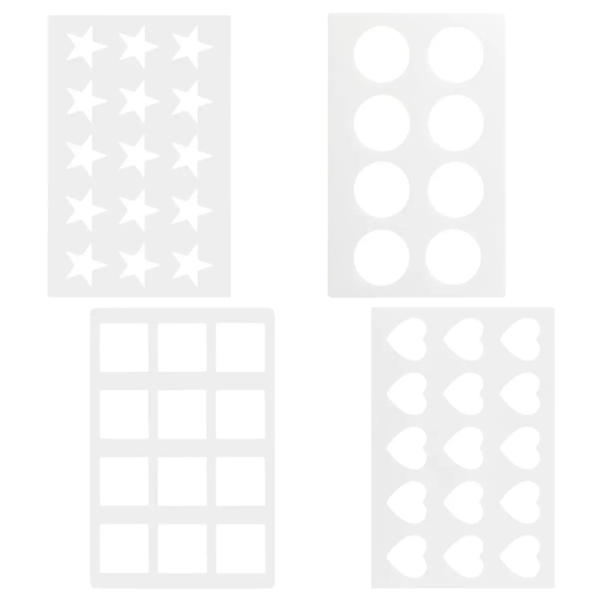 Cosmos 4 Pcs Chocolate Chablon Cookies Stencil Mold Set for Cake Decoration, Assorted Shapes | Food Grade PE, Easy Demoulding - main product image