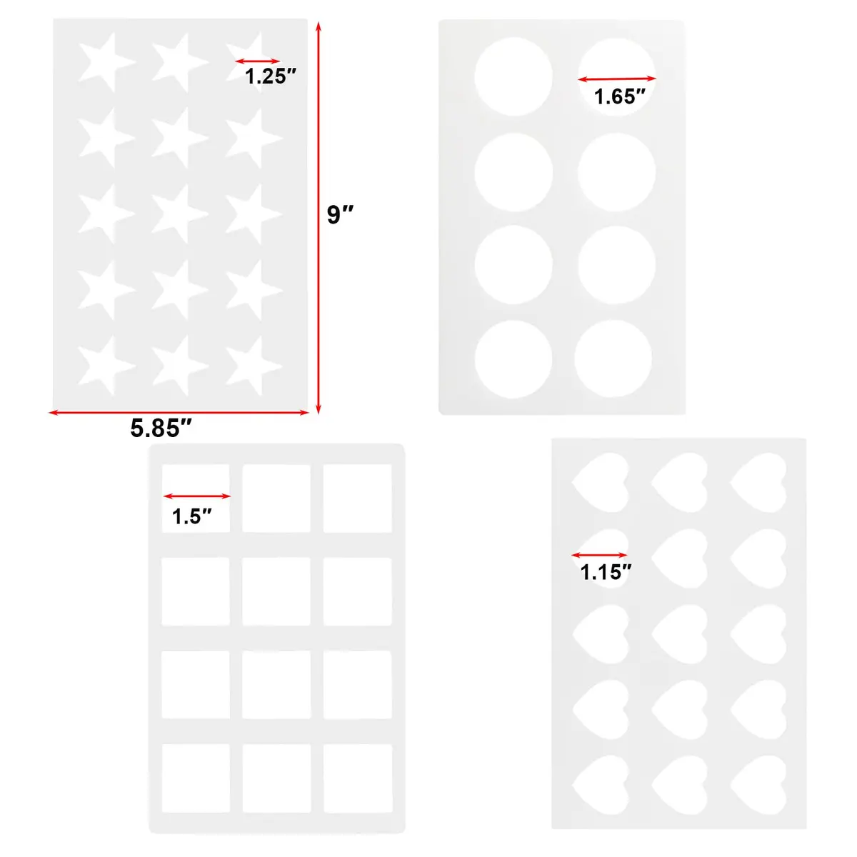 Cosmos 4 Pcs Chocolate Chablon Cookies Stencil Mold Set for Cake Decoration, Assorted Shapes | Food Grade PE, Easy Demoulding - view 5