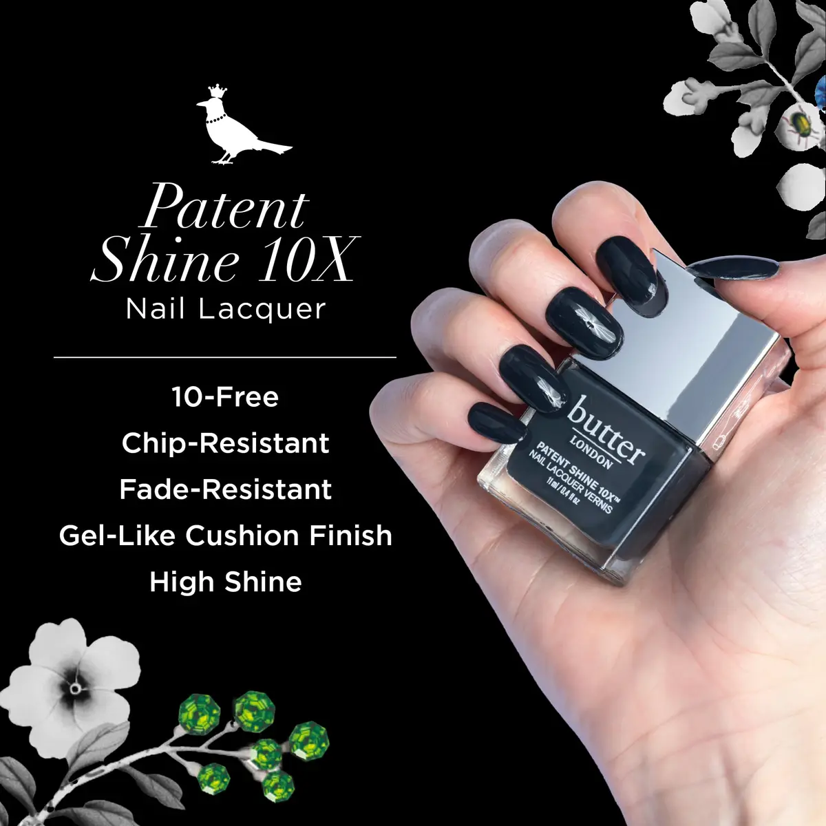 butter LONDON Patent Shine 10X Nail Lacquer 0.4 Fl Oz | Gel-Like Finish, Chip-Resistant, 10-Free, Cruelty-Free - view 2