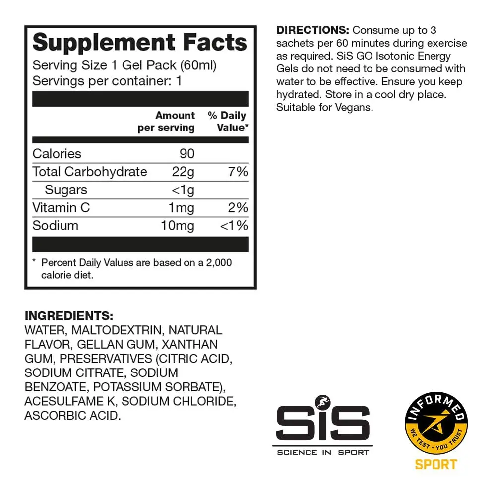 Science in Sport SiS GO Isotonic Energy Variety Pack, 2 Fl Oz (6 Pack) | Fast-Absorbing, Low Sugar Sports Gel for Endurance & Energy - view 4
