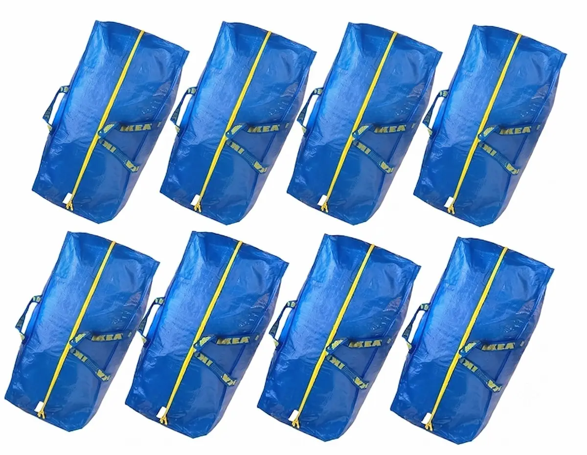 IKEA Frakta Storage Bag Extra Large 8 Pack | Durable polypropylene, Blue, Space Saver Bags - main product image