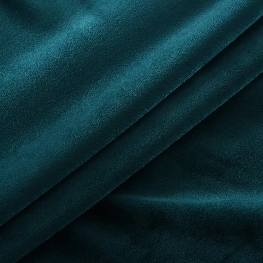 Cherry Home Dark Green Velvet Blackout Curtain Panel 52x108 inches | Energy Efficient Grommet Drapes for Bedroom - view 6