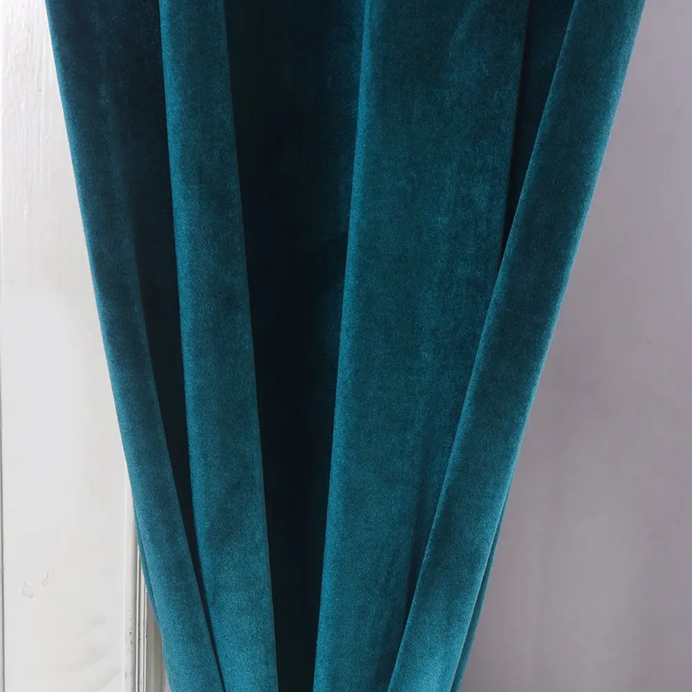 Cherry Home Dark Green Velvet Blackout Curtain Panel 52x108 inches | Energy Efficient Grommet Drapes for Bedroom - view 4