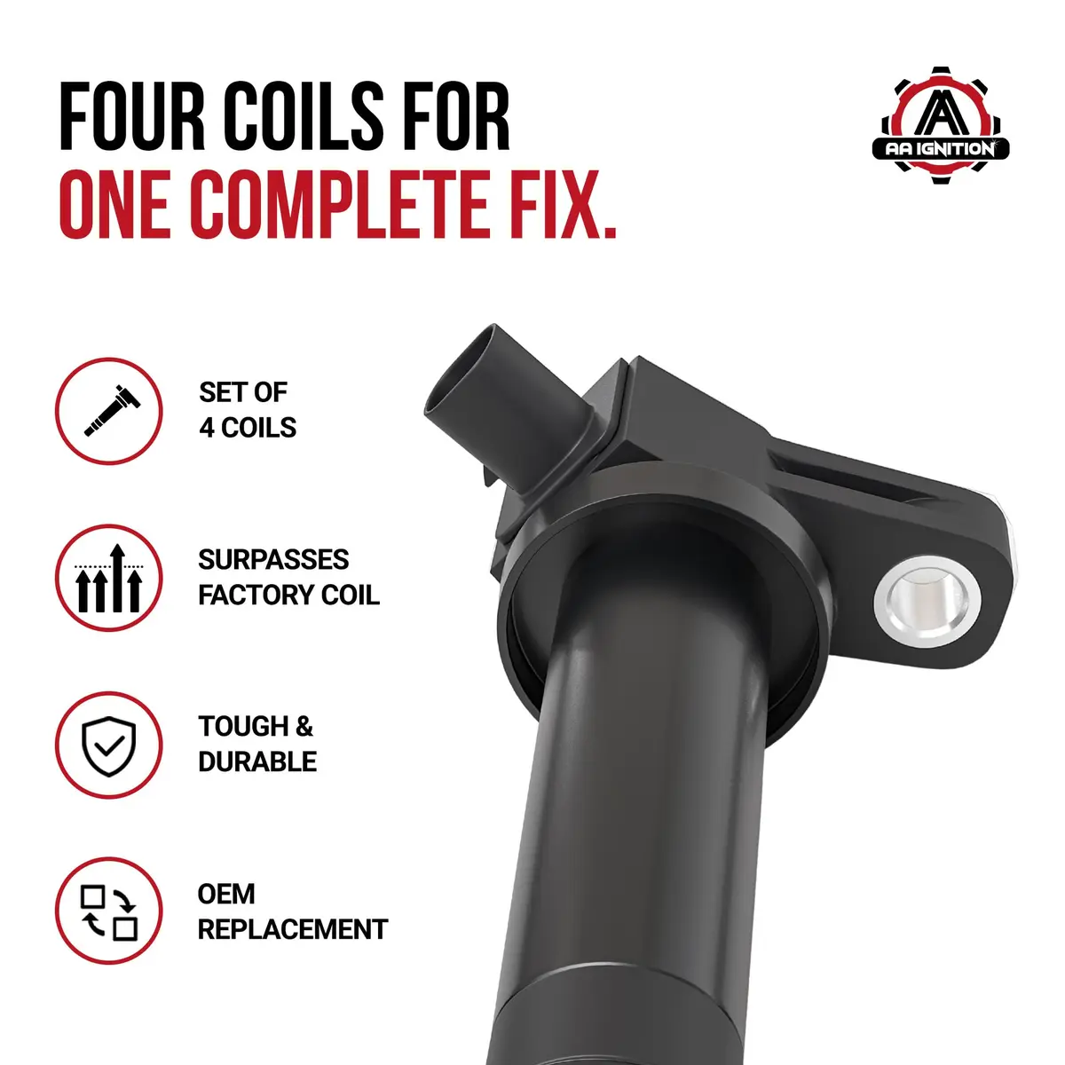 AA Ignition Set of 4 Ignition Coils for Hyundai & Kia 2006-2011 | Reliable Engine Performance - view 2
