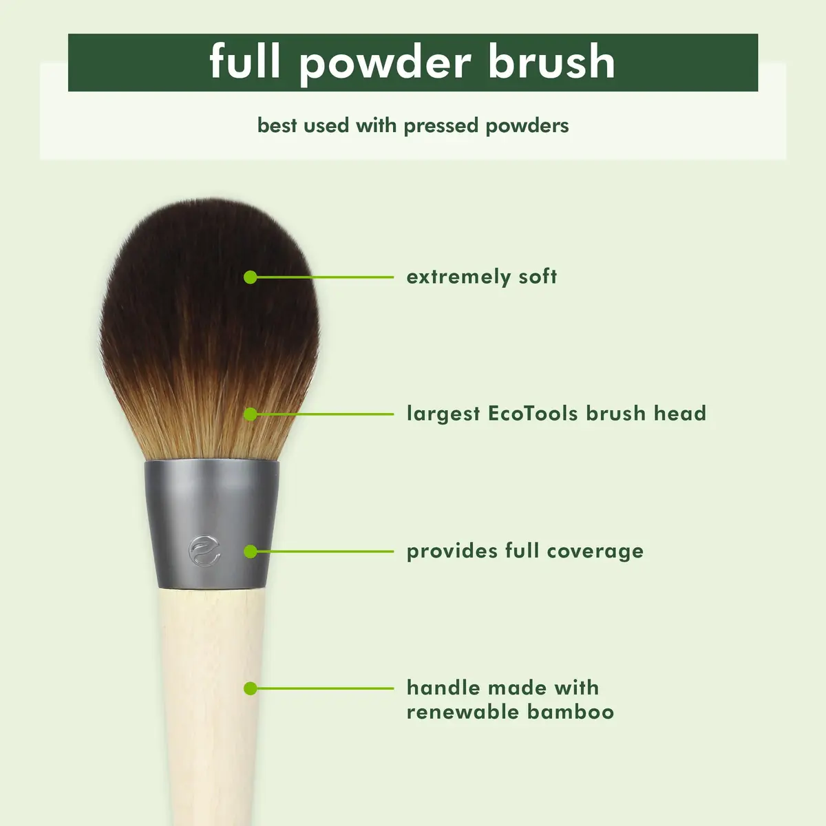 EcoTools Full Powder Brush 1 Count | Fluffy Makeup Brush for All-Over, Flawless Coverage - view 3