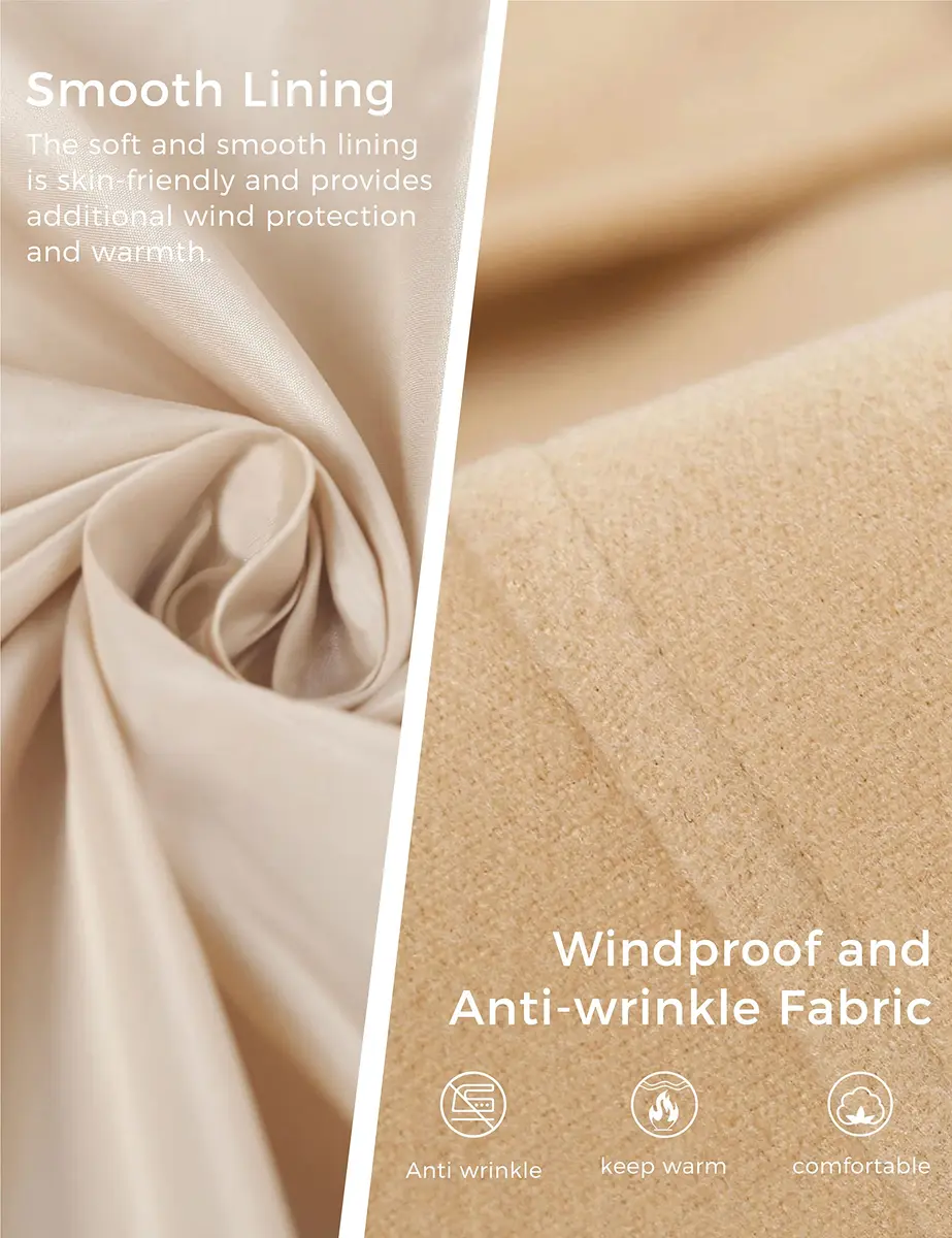 wantdo Women’s Double Breasted Pea Coat Khaki S | Windproof & Stylish Winter Coat - view 6